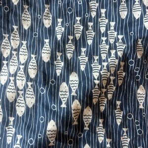 Winter Water Factory fish print crib sheet